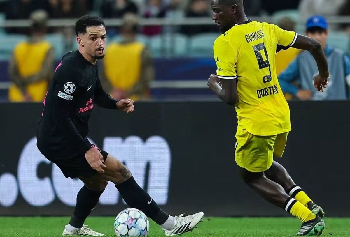 Aden McCarthy in action against Borussia Dortmund
