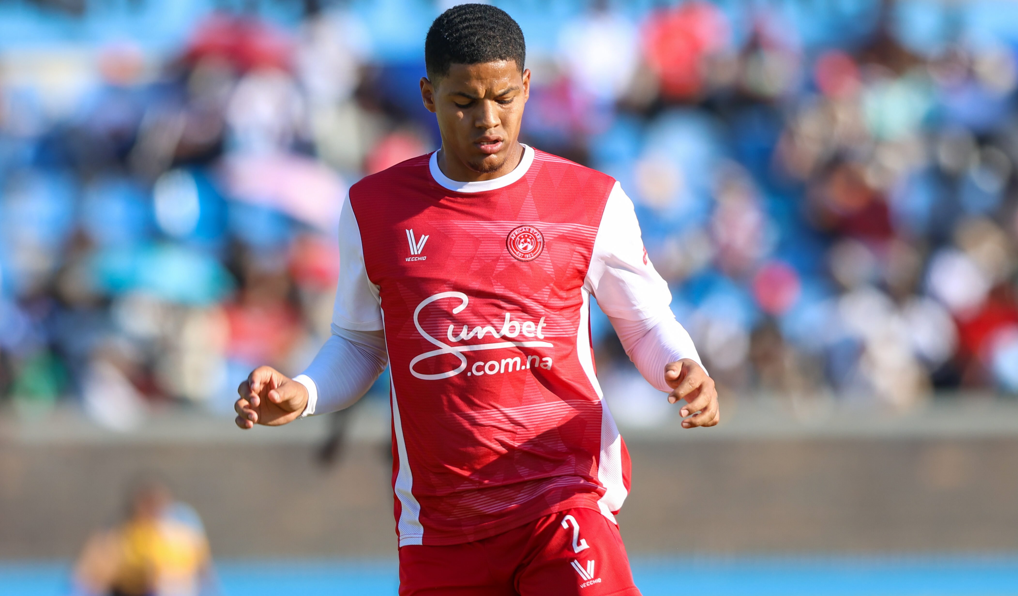 African Stars FC’s Liam April in action