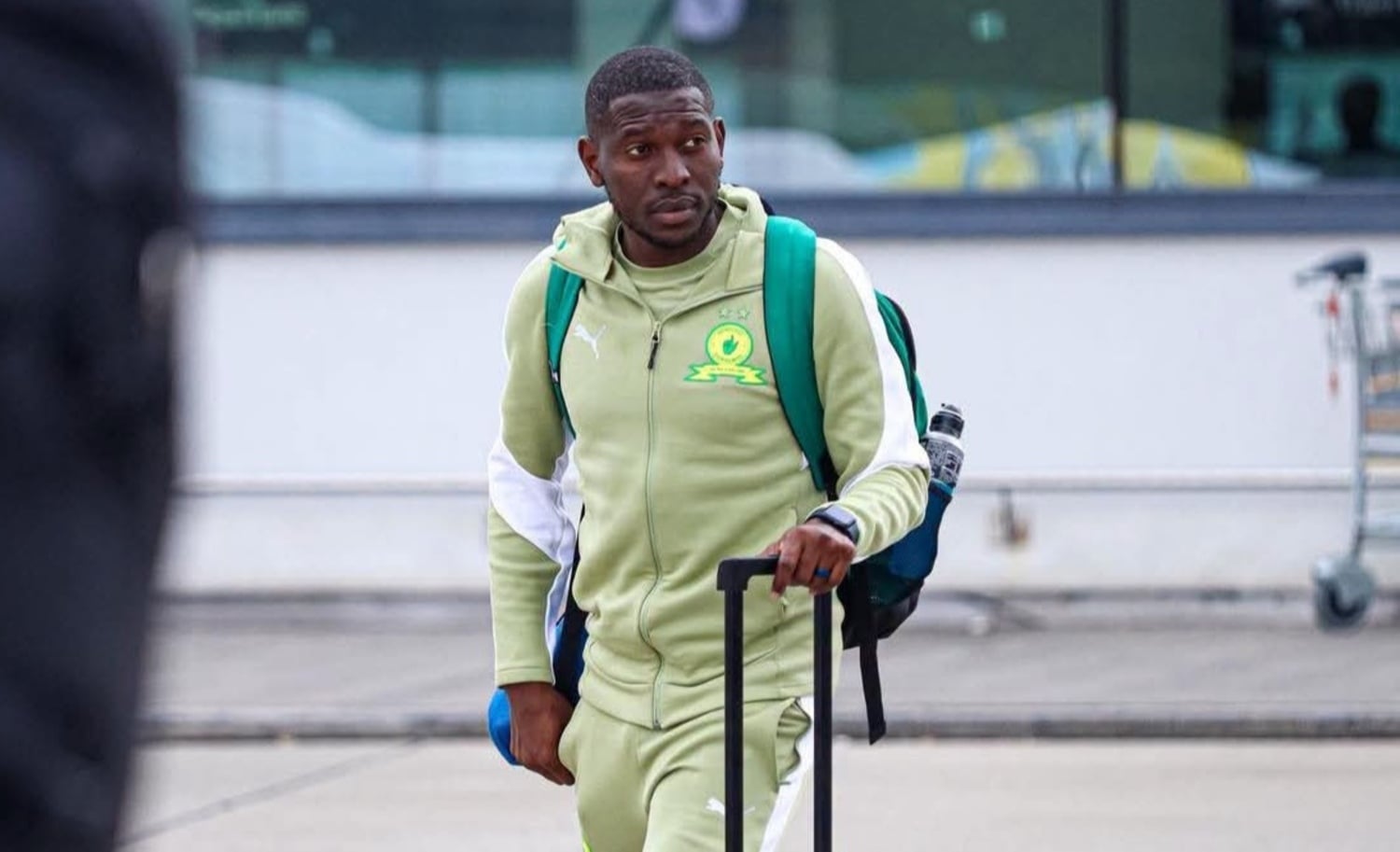 Aubrey Modiba in Mamelodi Sundowns colours