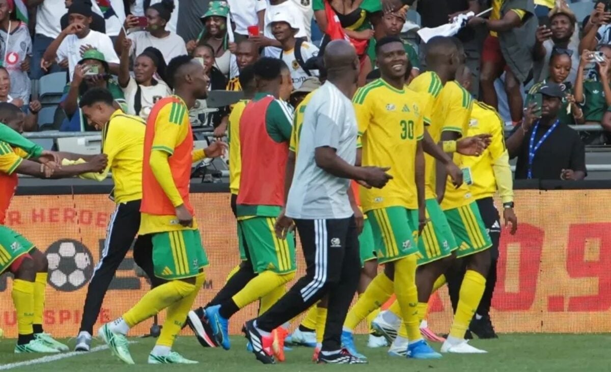 Bafana Bafana celebrating a goal