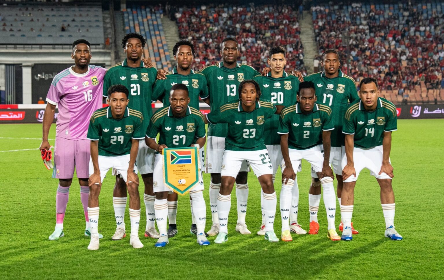 Bafana Bafana XI against Egypt in an international friendly game
