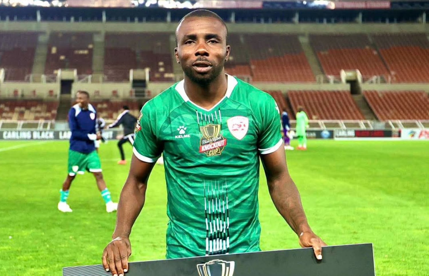 Sekhukhune United forward Chibuike Ohizu after winning the Carling Knockout Cup Man of the Match