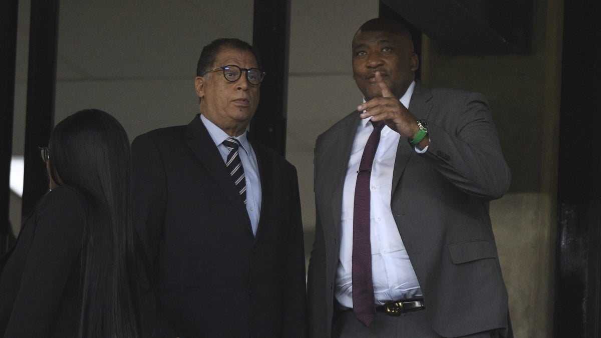SAFA president Danny Jordaan with minister Gayton McKenzie