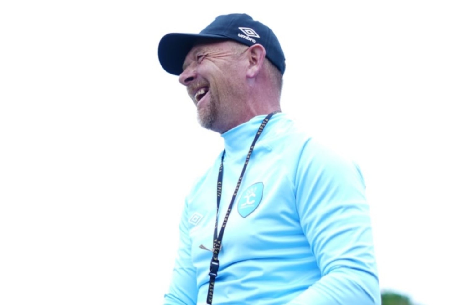 Eric Tinkler in smiles during Durban City FC's training session