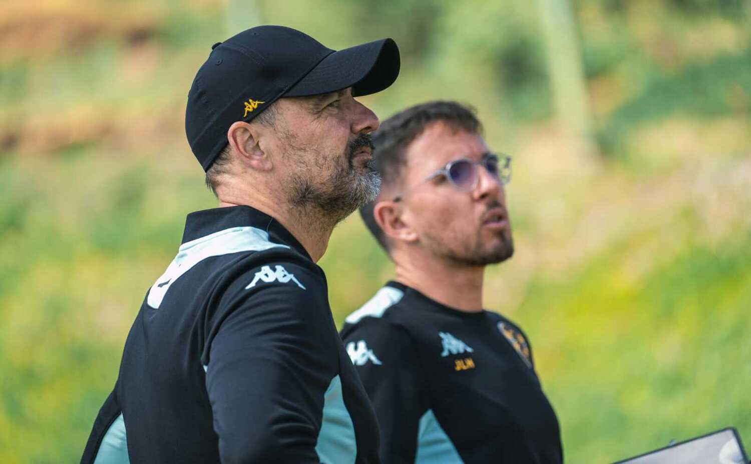 Fernando da Cruz with his fitness coach Julien Le Heran at the Kaizer Chiefs training session