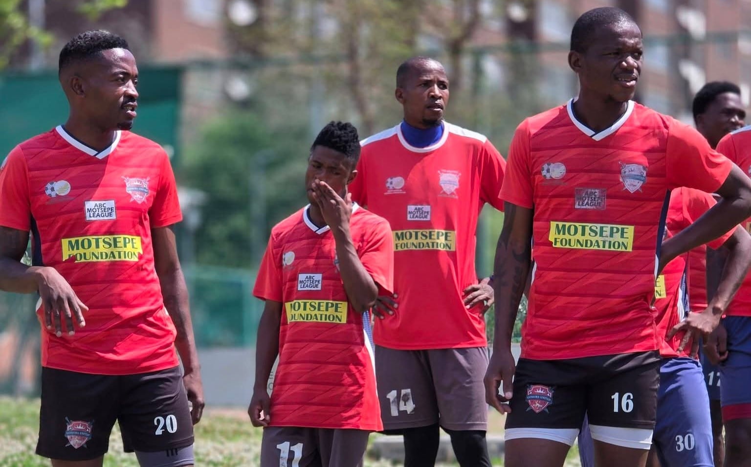 Gomora United players during the club's training session