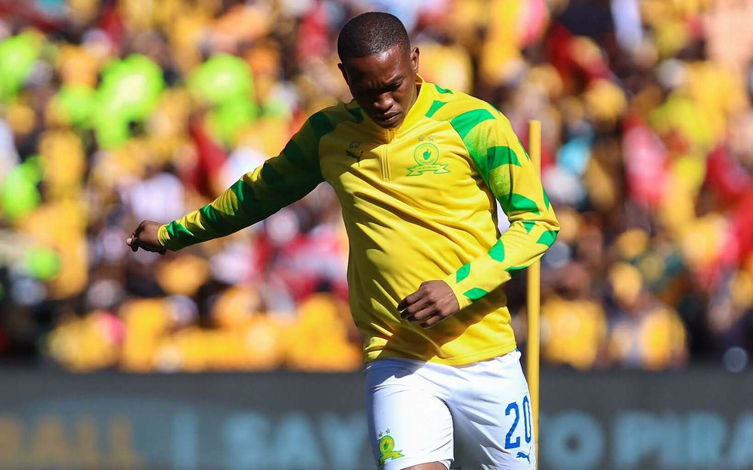 Grant Kekana during warm-up with Mamelodi Sundowns