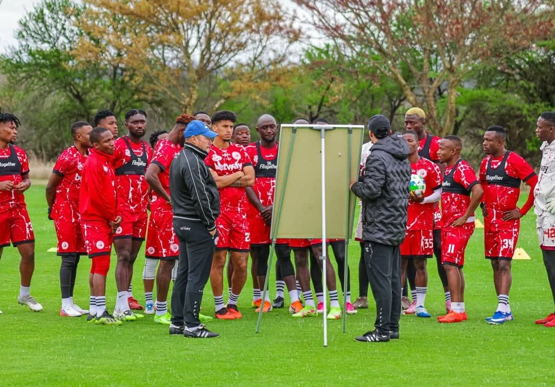 Keletso Makgalwa with Simba SC during a mini camp in Polokwane. 