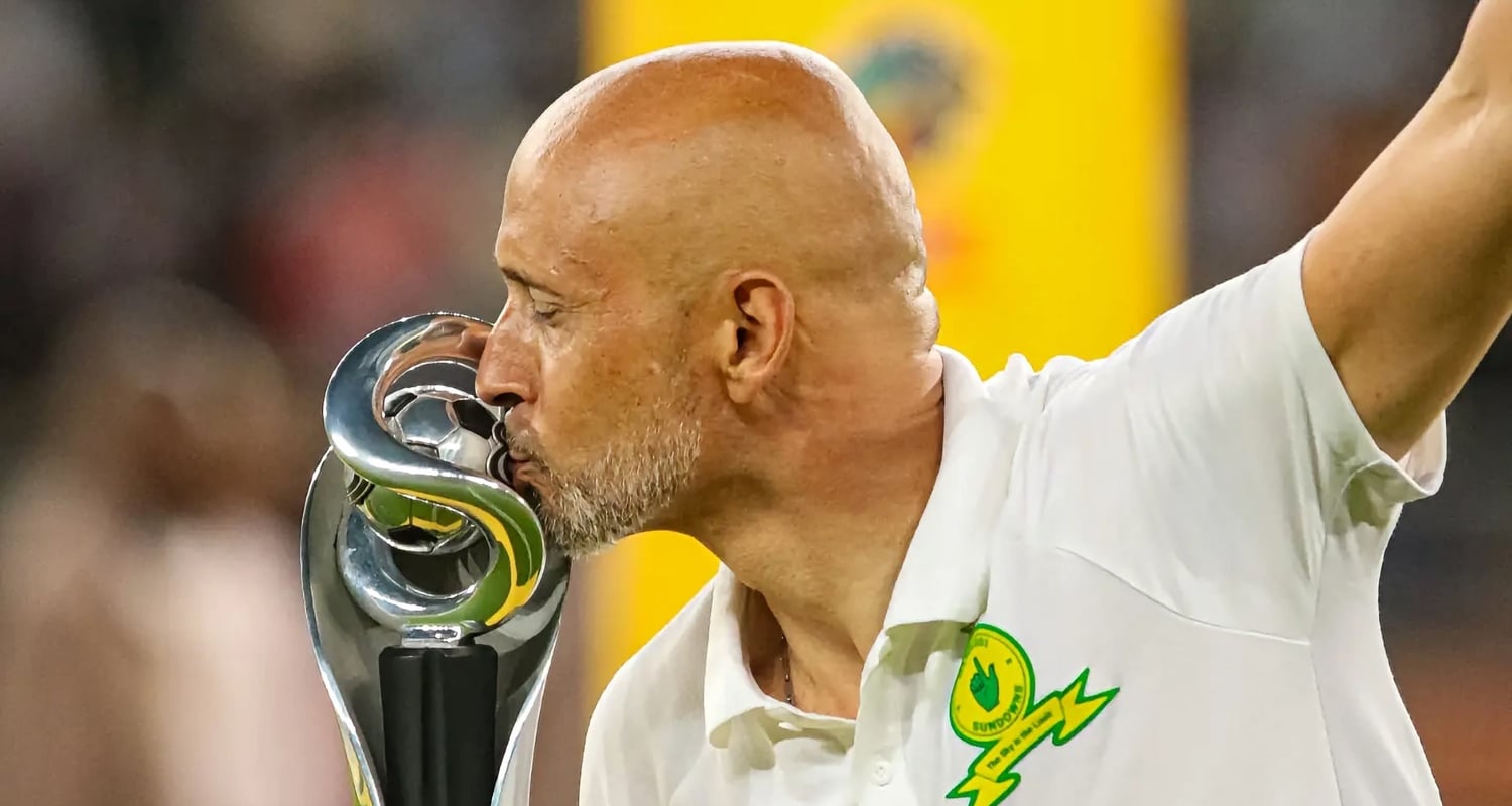 Miguel Cardoso after winning the MTN8