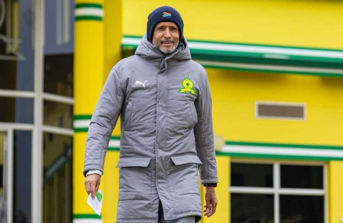 Mamelodi Sundowns coach Miguel Cardoso walking to conducti training session at Chloorkop