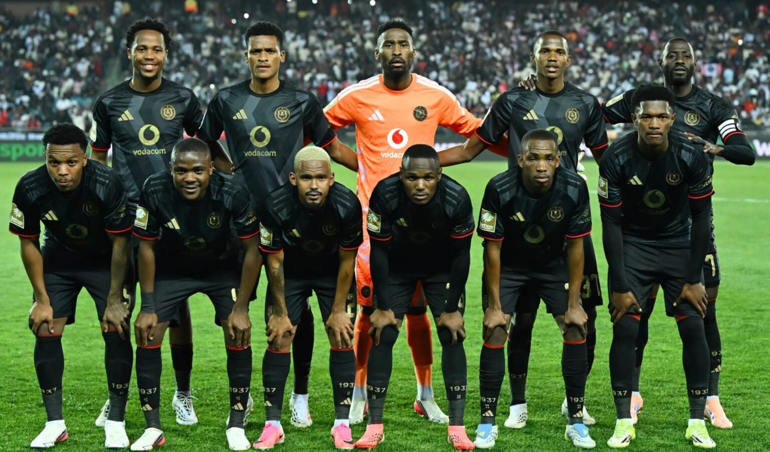 Orlando Pirates players lining up for a team picture