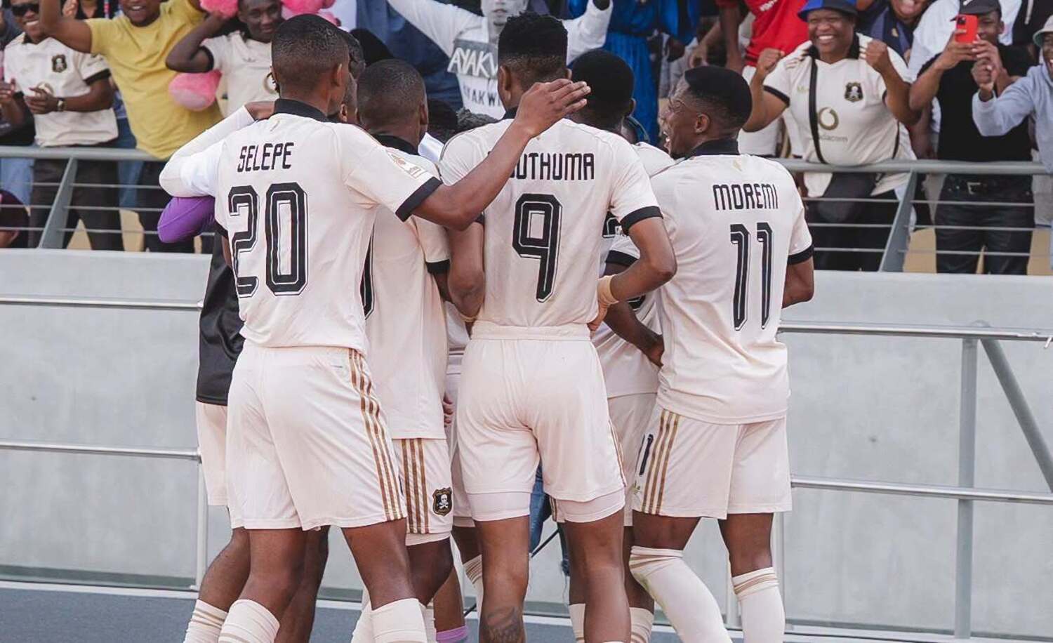 Orlando Pirates players celebrating