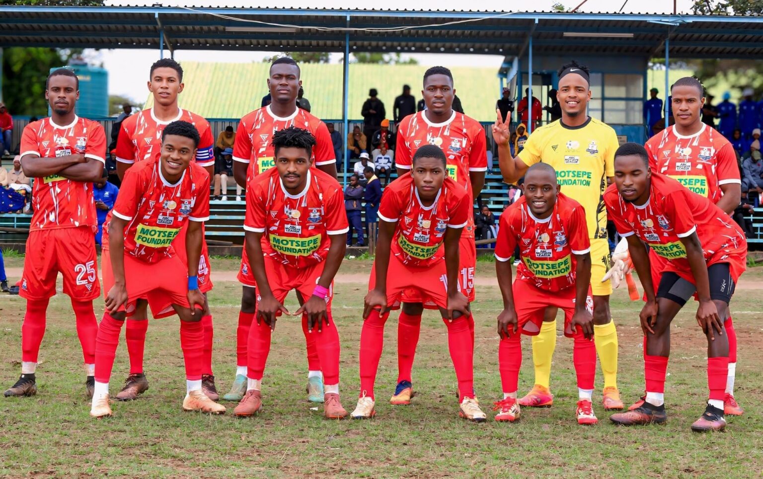 Phalaborwa United players’ line-up before their match against Vondwe XI Bullets.