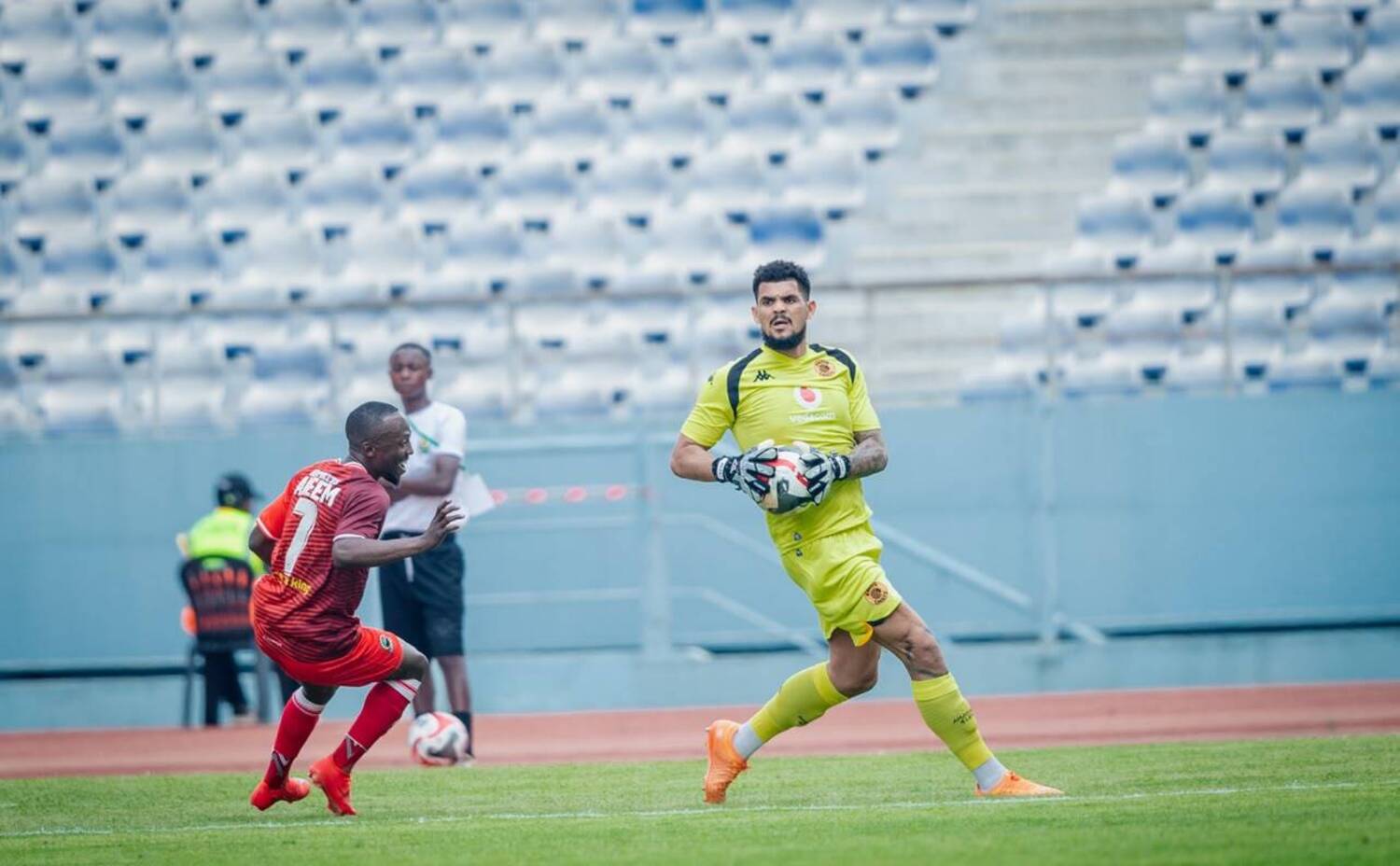 Renaldo Leaner ready to distribute the ball against Red Arrows