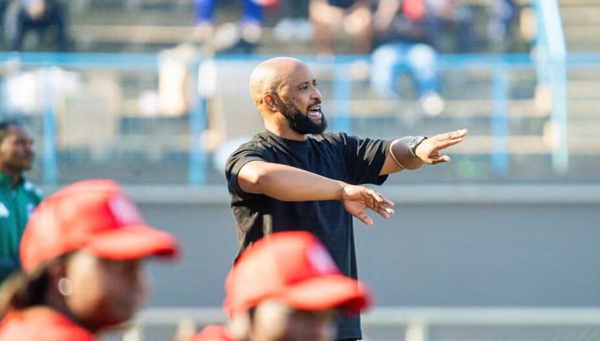 SA coach Thabo Senong at Rufaro Stadium in Harare
