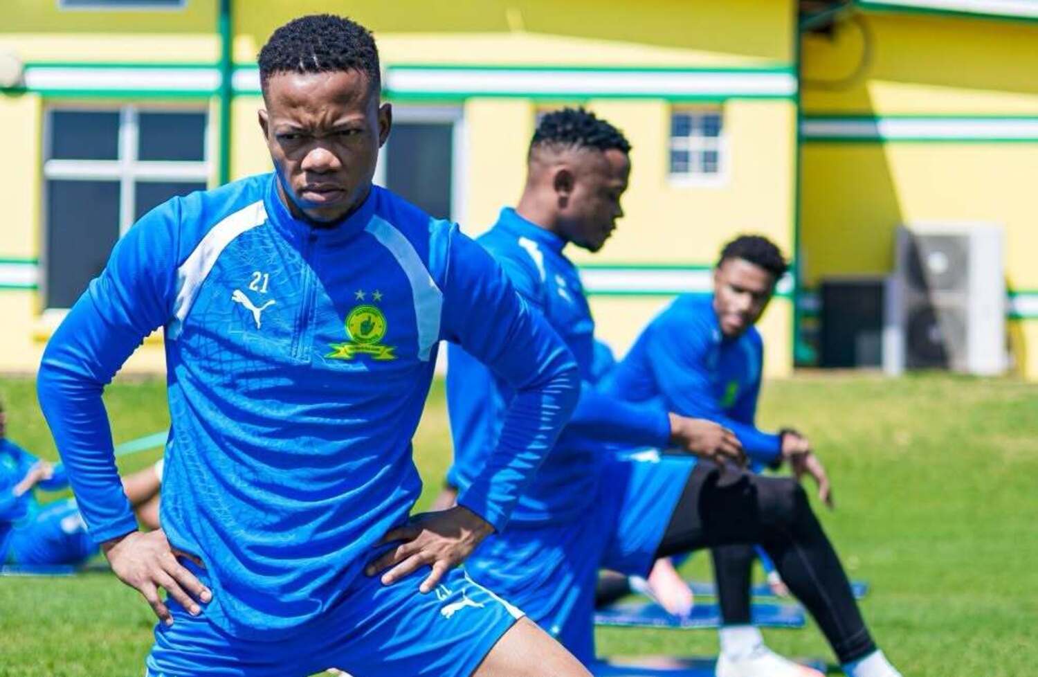 Sphelele Mkhulise at training with Mamelodi Sundowns
