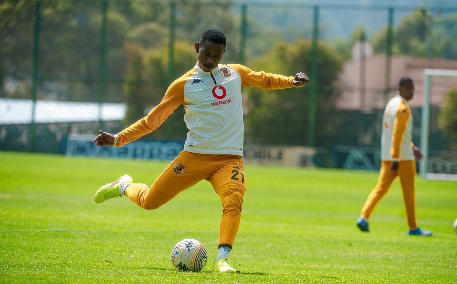 Thabo Cele at training with Kaizer Chiefs