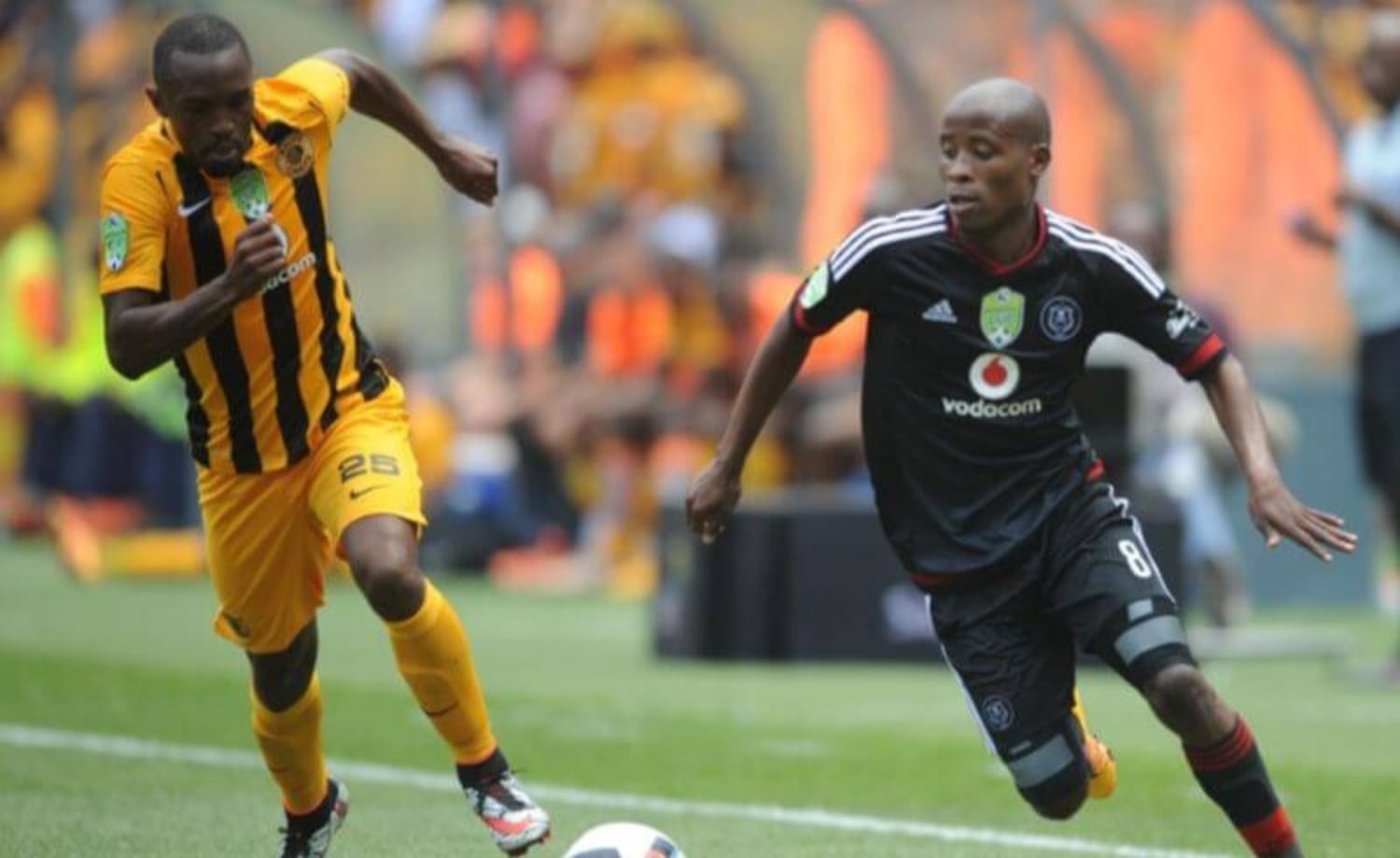 Thabo Matlaba in action for Orlando Pirates against Kaizer Chiefs