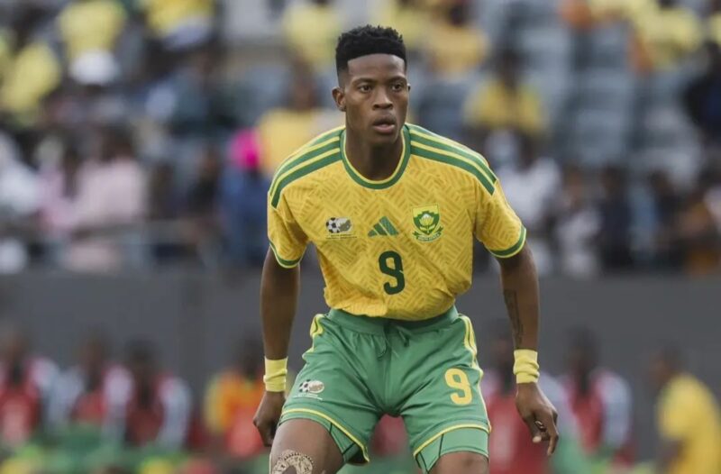 Yanela Mbuthuma in action for Bafana Bafana