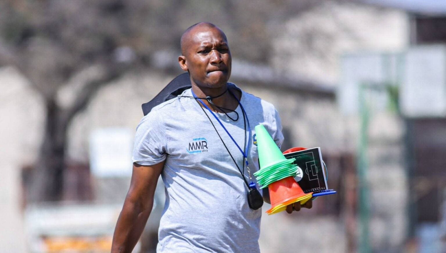 Jackson Mabokgwane conducting a training session at Limpopo ABC Motsepe League side Phinnet City FC.