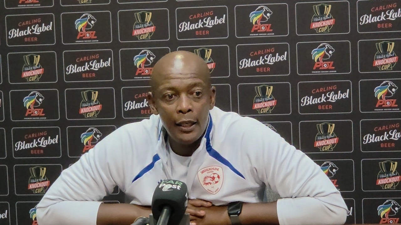 Papi Zothwane talking to members of the media at the New Peter Mokaba Stadium in Polokwane.