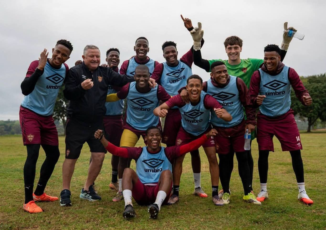 Stellenbosch FC players in training with coach Gavin Hunt.